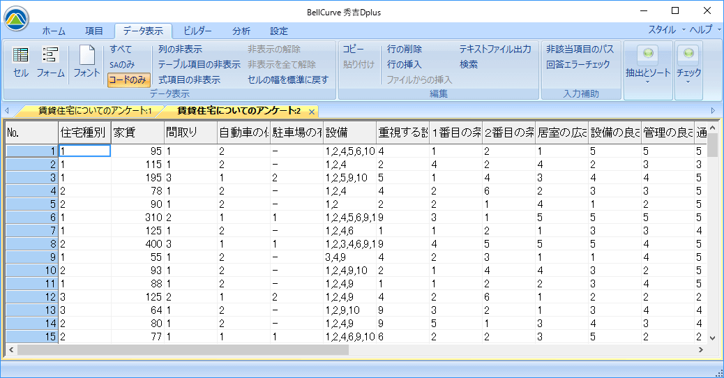 セルウィンドウ画面 セルウィンドウ
