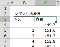 データ範囲の先頭行を選択 データ範囲の先頭行を選択